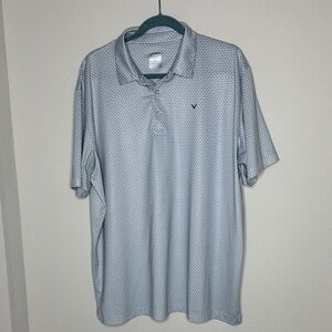 Callaway Light Blue Patterned Polo Shirt